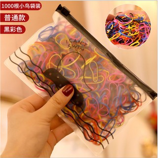 Set 1000 chun buộc tóc xinh xắn kèm túi zip