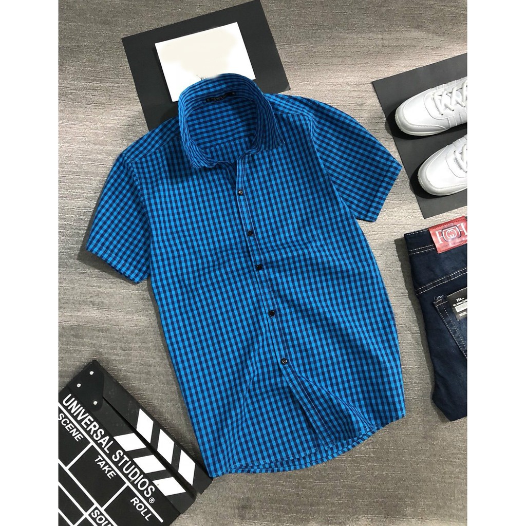 Áo sơ mi ngắn tay thiết kế caro cao cấp thời trang nam Liyor - TASM3022 | BigBuy360 - bigbuy360.vn