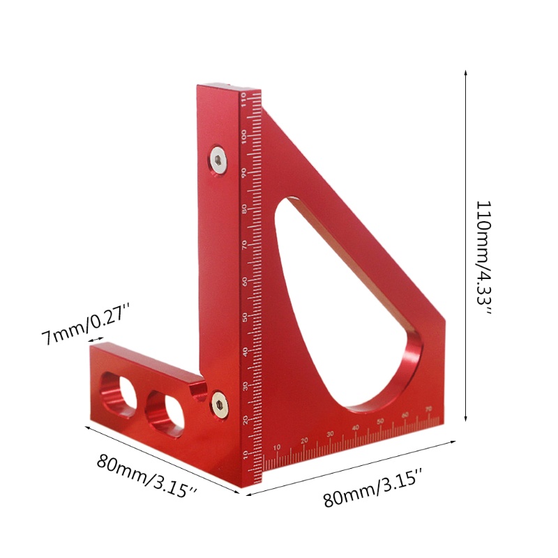 Thước Đo Góc Tam Giác / Vuông Bằng Hợp Kim Nhôm Độ Chính Xác Cao