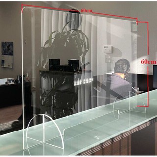 Vách ngăn, tấm chắn Mica ngăn giọt bắn 60x60 độ dày 2mm