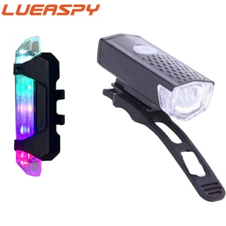 Lueaspy USB Xe đạp phía trước và phía sau Đèn LED USB có thể sạc lại