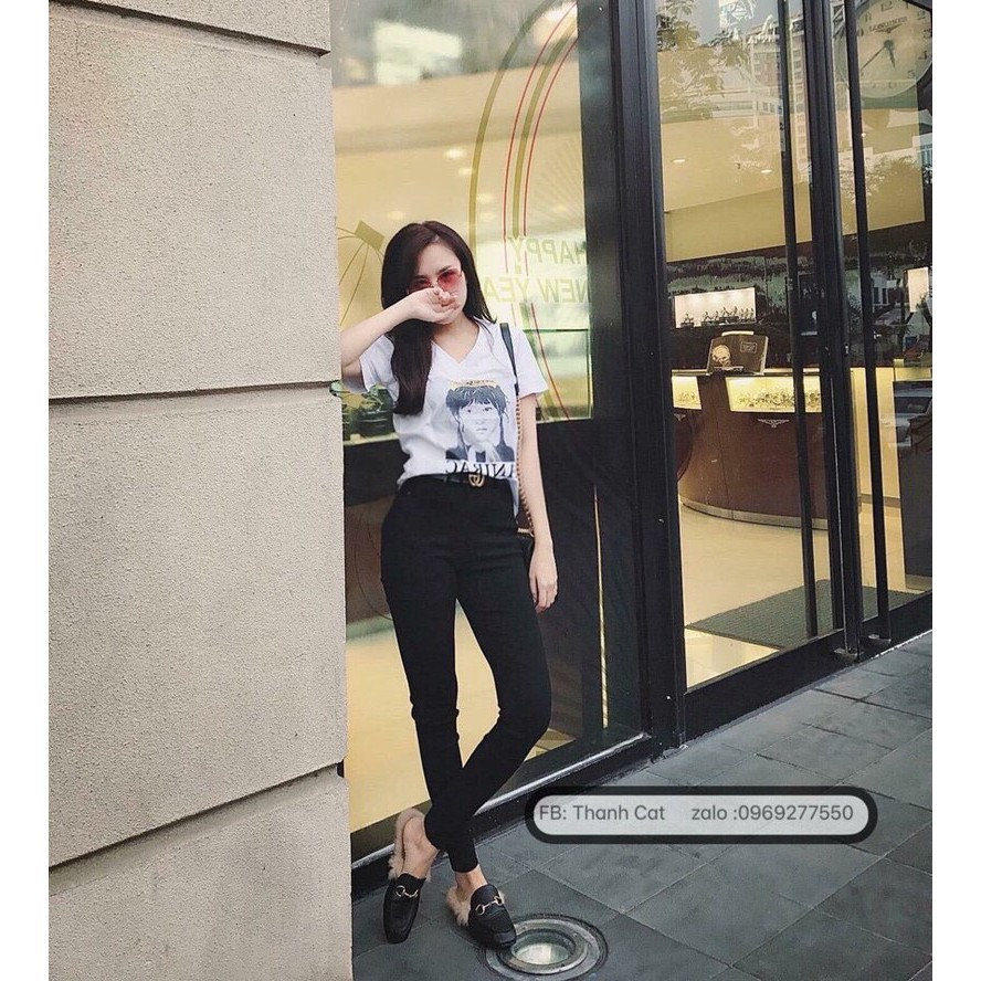 [Flash Sale] Quần Jean Nữ Đen Trơn Basic Form Skinny Co Giãn Chất Jean Đẹp