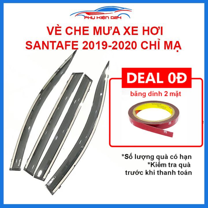 Vè mưa Santafe 2019-2020 vè chỉ mạ che mưa bảo vệ xe