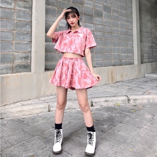 Bộ đồ nữ YELLOW FLICKER camo hồng