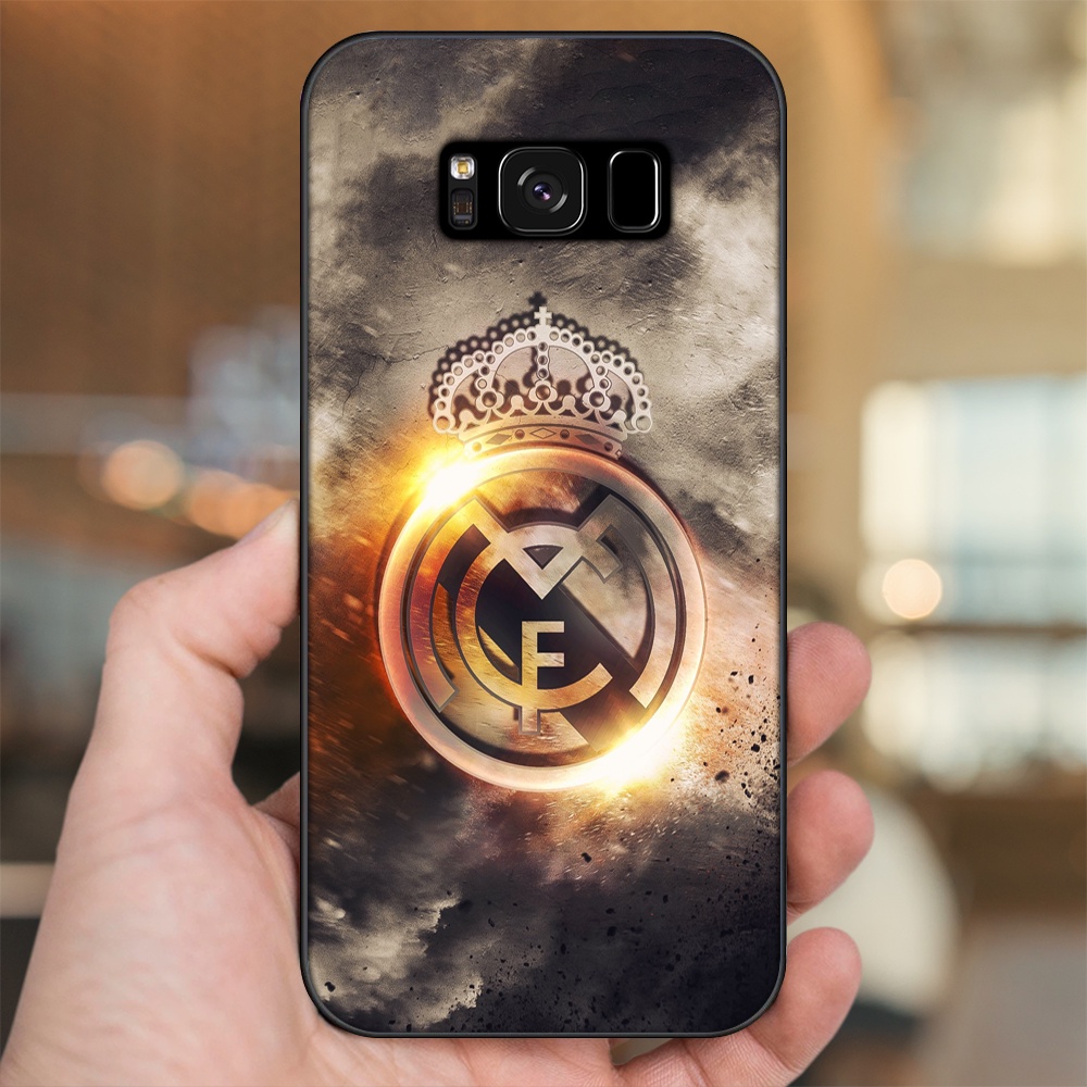 Ốp lưng Samsung S8, S8 Plus viền đen in hình Real Madrid