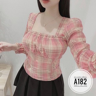 Bigsize Áo caro hồng A182