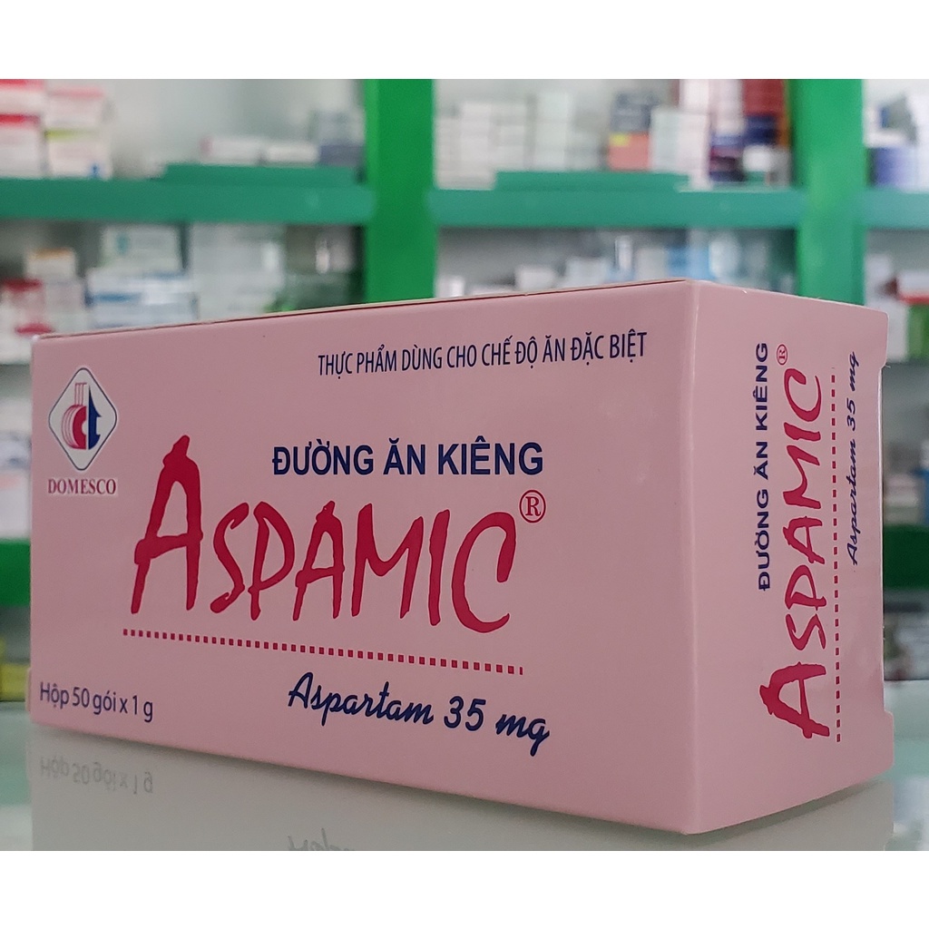 Đường ăn kiêng gói ✅CHÍNH HÃNG✅ Đường ăn kiêng Aspamic 50 gói 1g