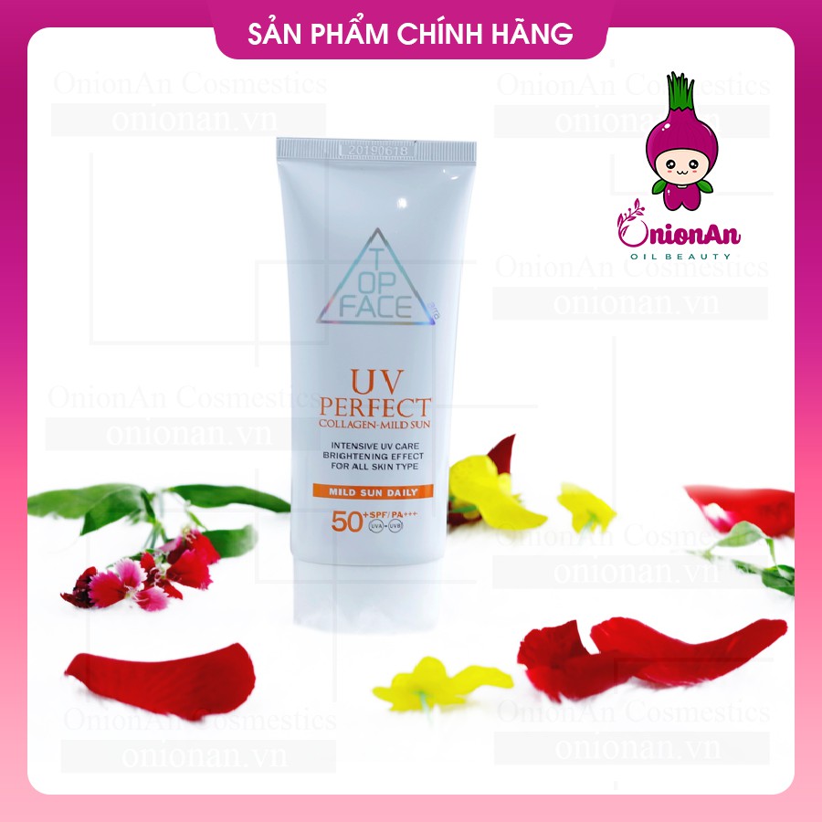 Kem Chống Nắng Top Face UV Perfect Collagen - Mild Sun SPF50+ PA+++