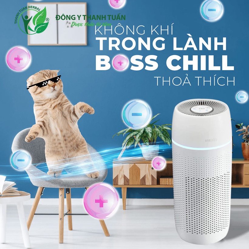 Máy lọc không khí khử mùi lông vật nuôi Homedics AP-PET35 diệt toàn bộ virut vi khuẩn bao gồm cả Covid-19 Thương hiệu Mỹ