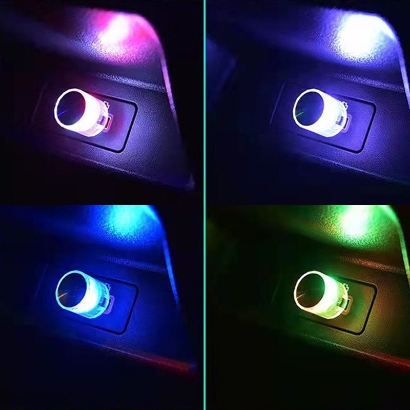 Đèn LED USB Mini Nhiều Màu Ánh Sáng Thay Thế Trang Trí Nội Thất Xe Hơi