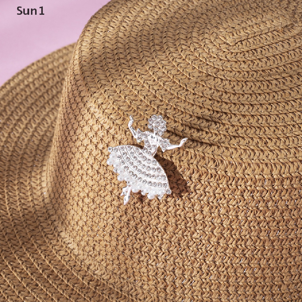 Sun1 &gt; Ghim Cài Áo Hình Vũ Công Múa Ba Lê Đính Đá Pha Lê Dễ Thương Thời Trang Cho Nữ