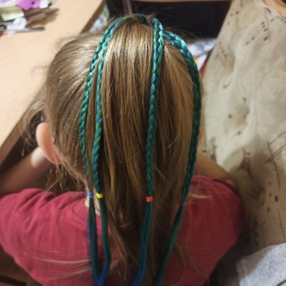 MELODG Dây Cột Tóc Đuôi Ngựa Bằng Tóc Giả Nhiều Màu Dễ Thương Cho Bé Gái