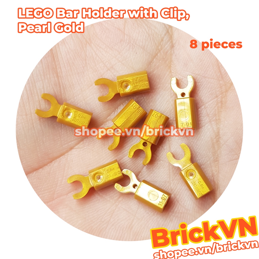 LEGO Ngón Tay Robot / Mecha, Thanh Bar với Vòng Kẹp Màu Vàng Ngọc ID 6252838 44873