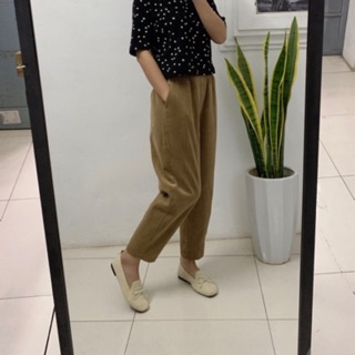 Quần baggy form rộng chất vải nhung tăm tk by Gác của Tea