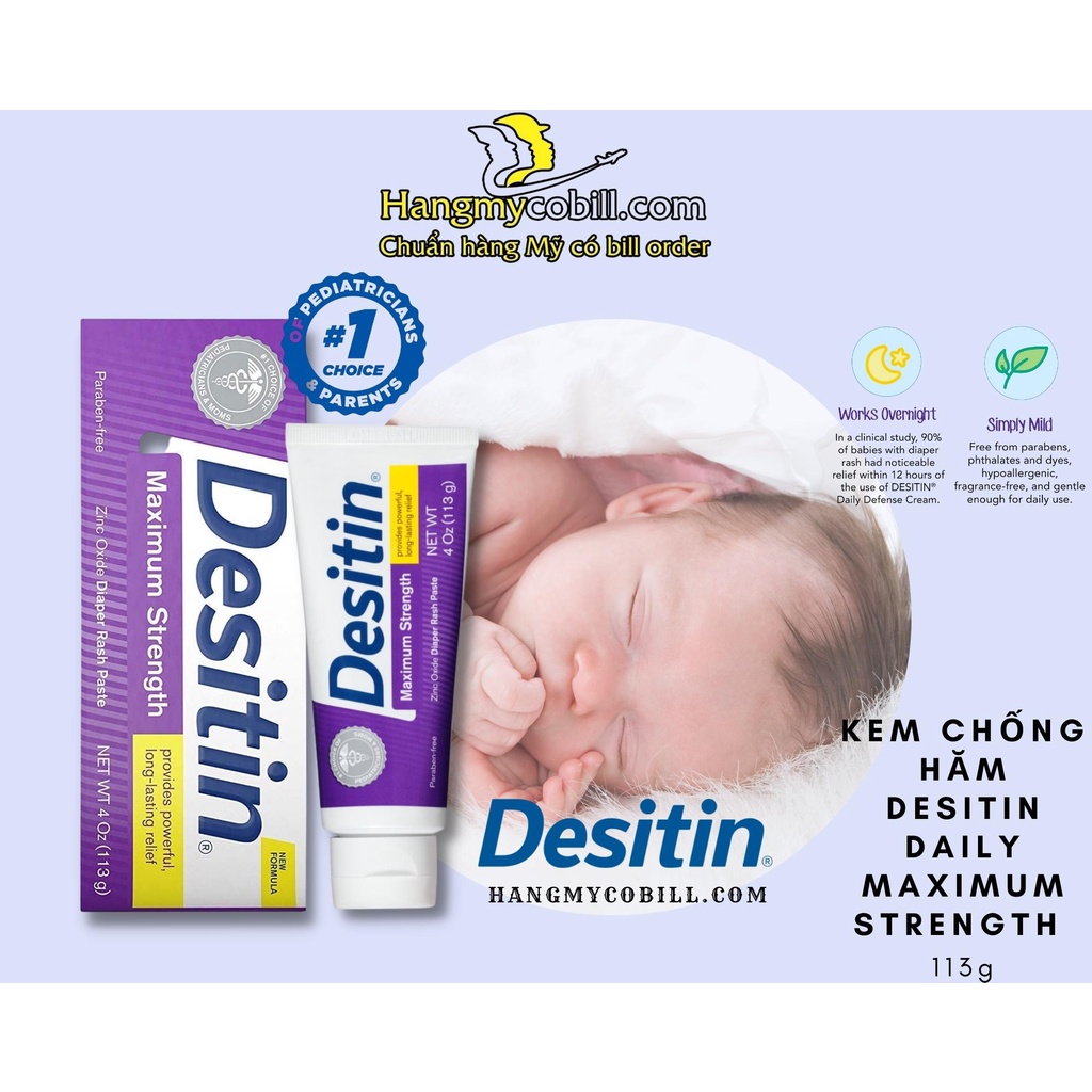 Kem hăm tã cho bé Desitin tím và Desitin xanh -