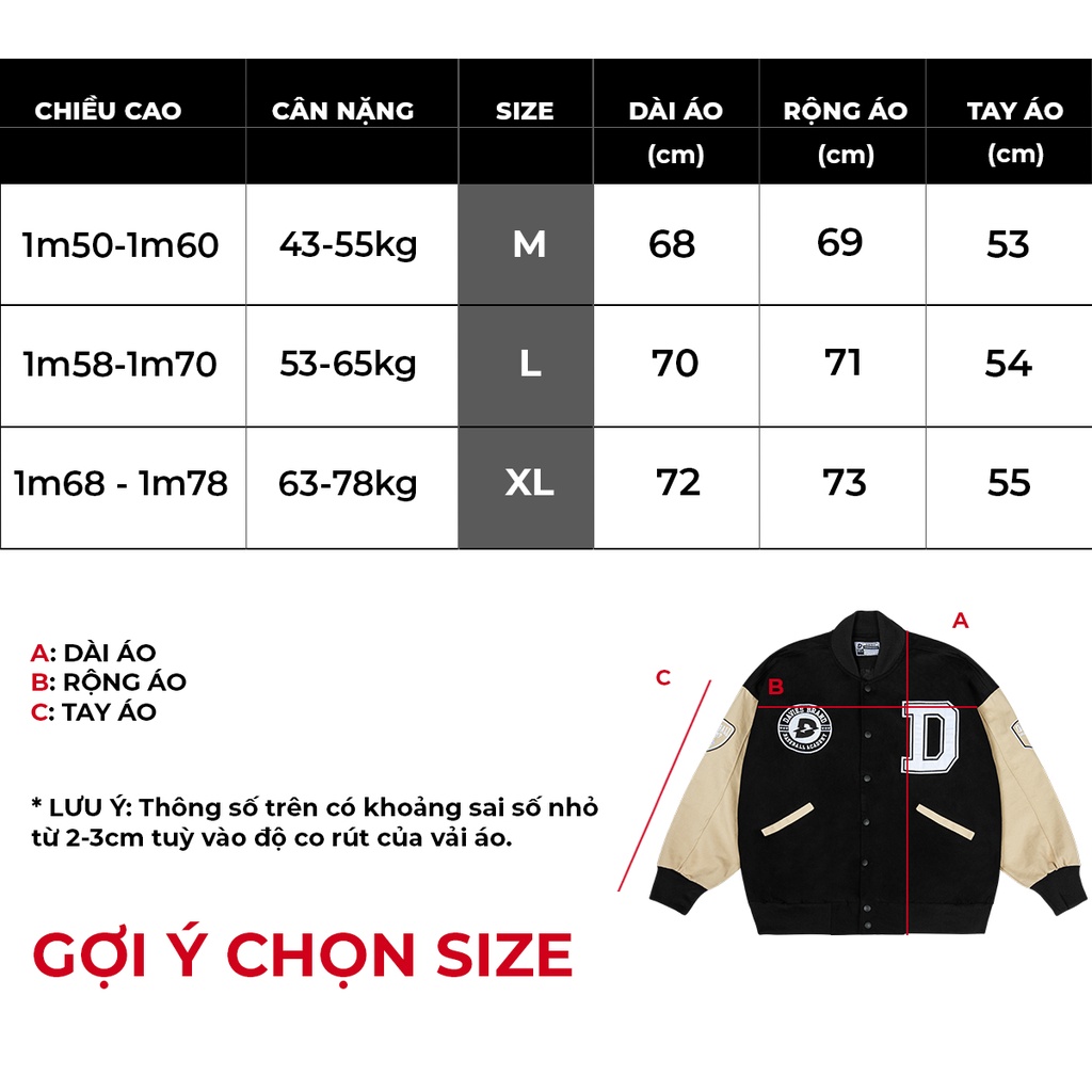 Áo khoác bomber bóng chày thêu chữ Davies Beige Varsity Baseball Academy Bomber| D19-AK1-B
