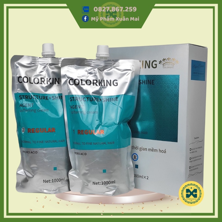 Cặp Thuốc ép tóc Colorking hydro acid căn thời gian 1000ml