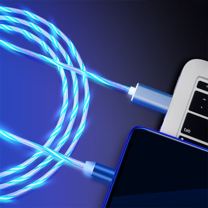 Cáp sạc điện thoại có đèn led phát sáng samsung, iphone