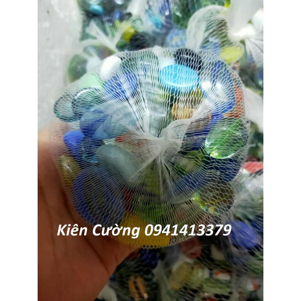 1 Túi Sỏi thủy tinh đá màu trang trí bể cá