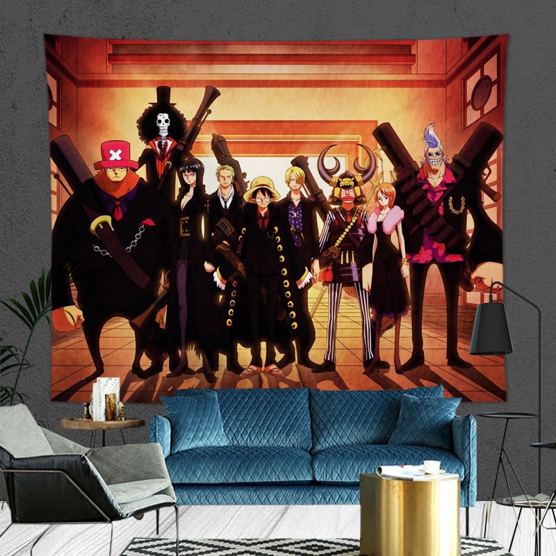 Anime Luffy One Piece Vải nền in Vải treo Trang trí phòng ngủ Ký túc xá cần phải có Vải dán tường Tấm thảm Tấm thảm Những gì bạn thấy là những gì bạn nhận được