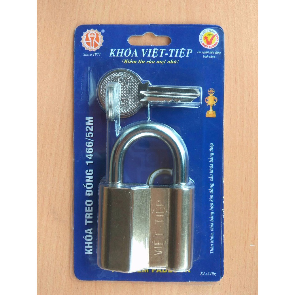 Ổ khóa đồng 48mm cao cấp siêu bền Việt Tiệp 1466/52M