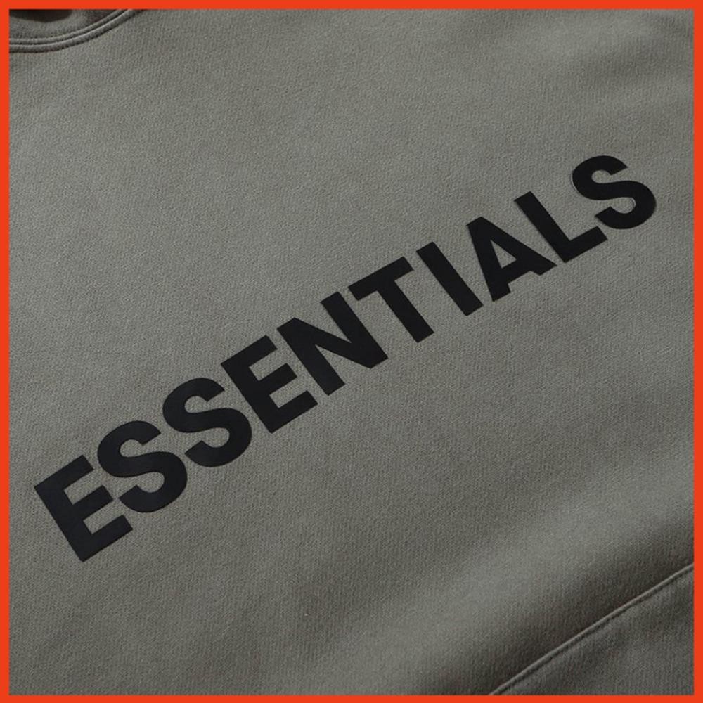 Áo nỉ hoodie Essentials unisex dài tay nam nữ cao cấp in cao su nổi, áo phông nỉ bông sweater có mũ màu nâu, đen M22 New