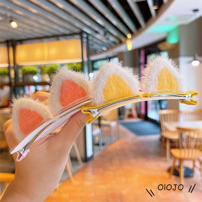 Cặp kẹp tóc hình tai mèo ba chiều dễ thương dành cho bé