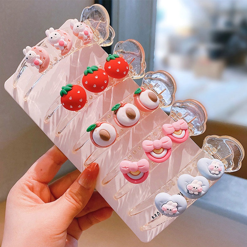 Kẹp Tóc Hình Hoạt Hình Nhiều Màu Sắc Dễ Thương Cho Bé Gái