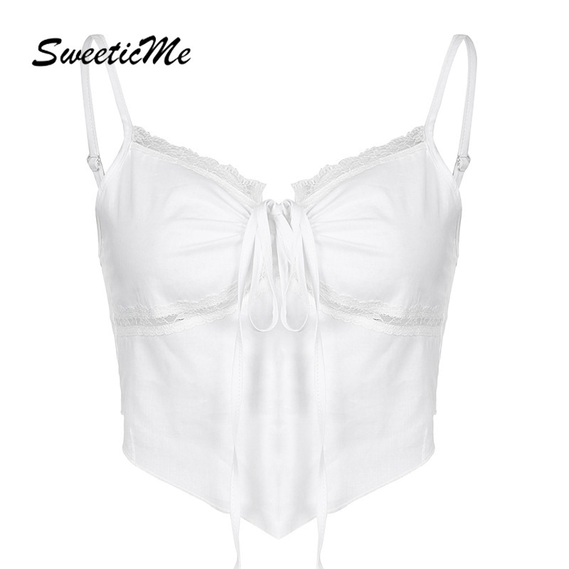 Áo Ren Khoét Lưng Hình Trái Tim Có Dây Buộc Thời Trang Cho Nữ Sweeticme