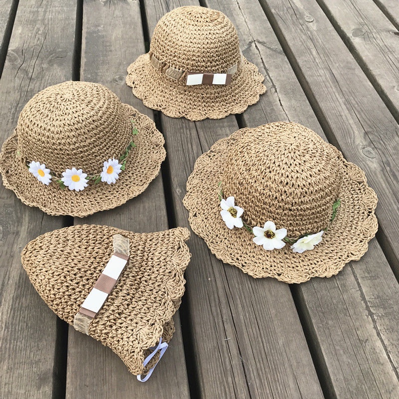 Mũ Cói Chống Nắng Mùa Hè Thoáng Khí Phong Cách Mới 2022 Cho Bé Gái 1-2 - 3 Tuổi