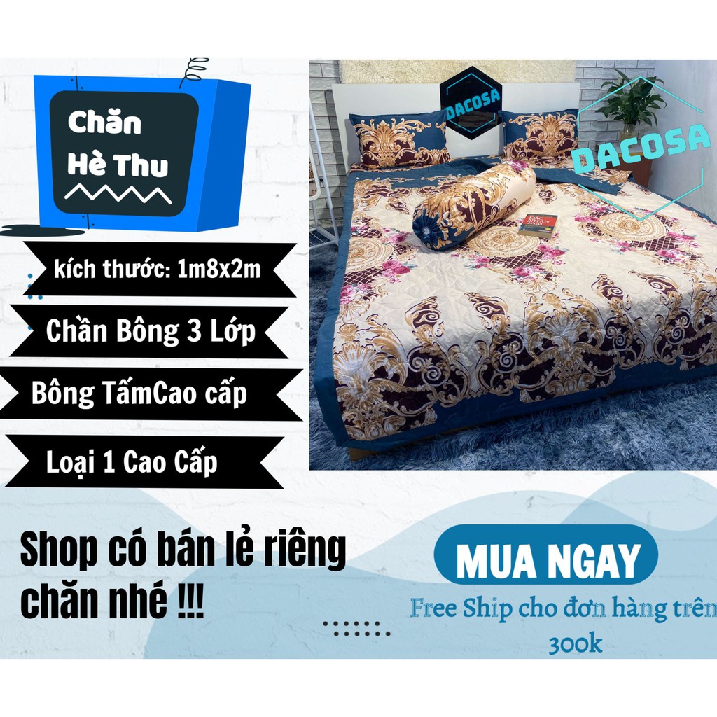 Set chăn ga gối hè thu 5 món chăn hè trần bông tấm cao cấp loại 1 hàng xuất khẩu Dacosa