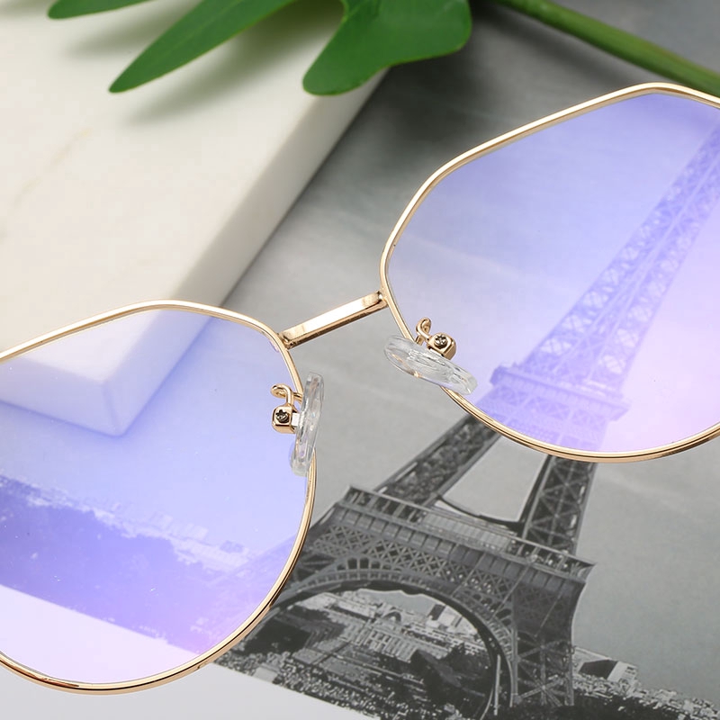Literary Flat Light Myopia Lady Metal Frame Men Women Fashion Glasses Retro Big Frame Wild Oval Eyewear | BigBuy360 - bigbuy360.vn