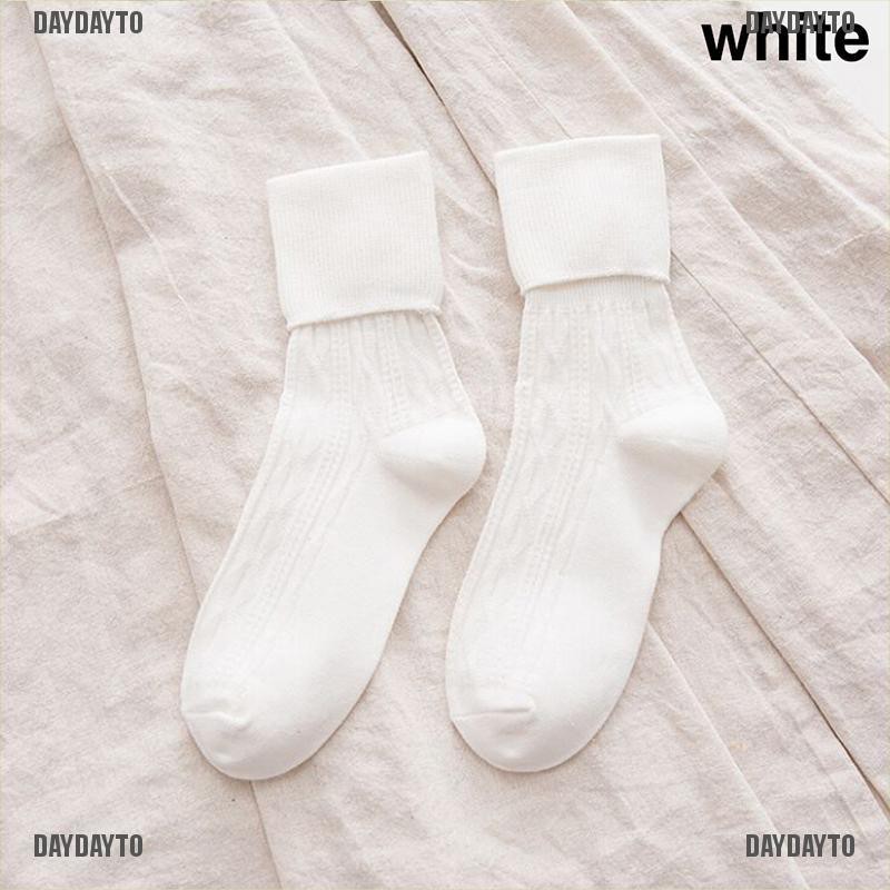 Set 5 Đôi Tất Cotton Mềm Mại Dày Dặn Giữ Ấm Mùa Đông Cho Nữ