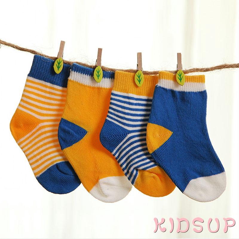 Set 4 Đôi Tất Cotton Mềm Mại Cho Bé Sơ Sinh 0-3 Tuổi