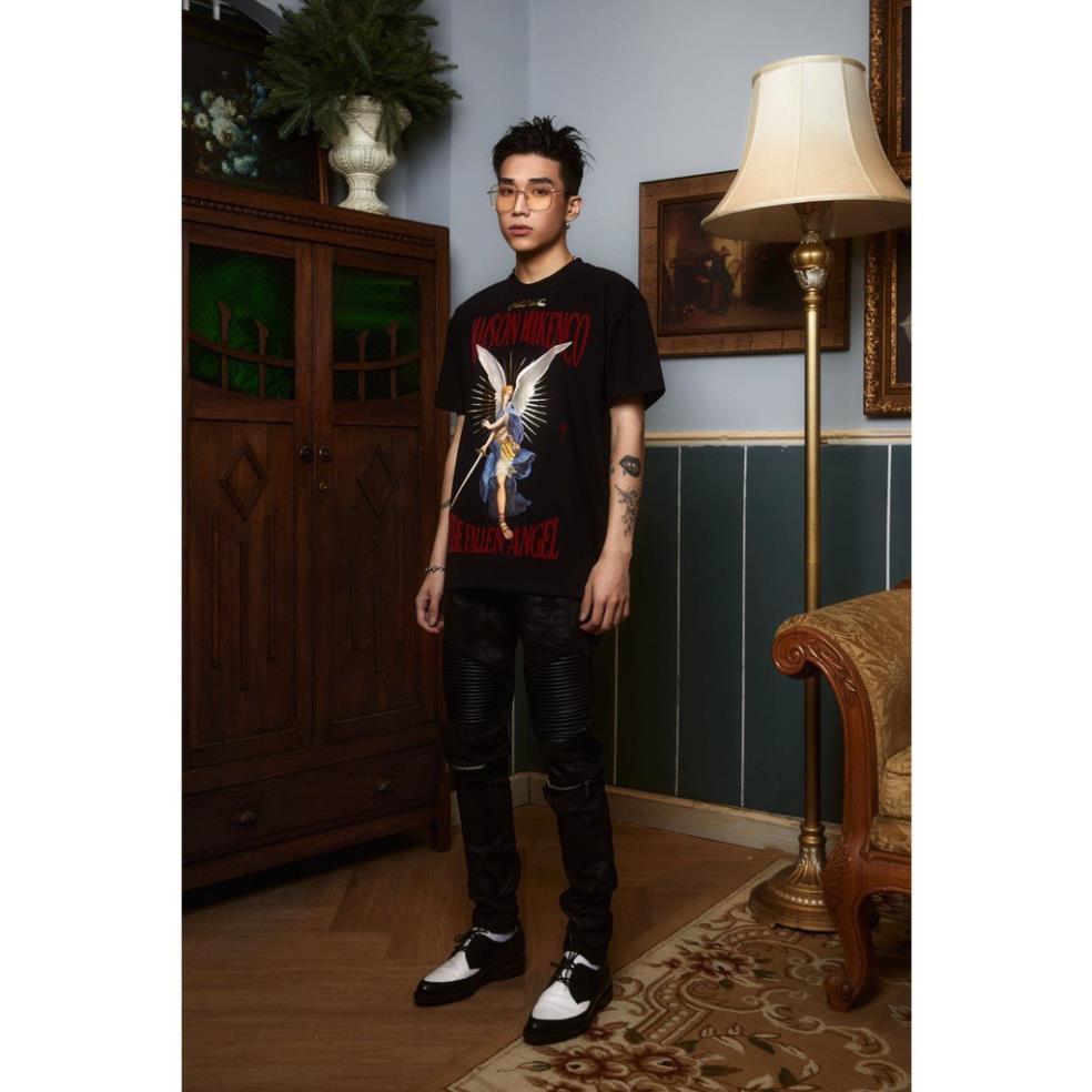 Áo thun tay lỡ Mikenco The Fallen Angel Thiên Thần MOSSSHOP - Áo phông nam nữ unisex phong cách ulzzang form rộng 65kg