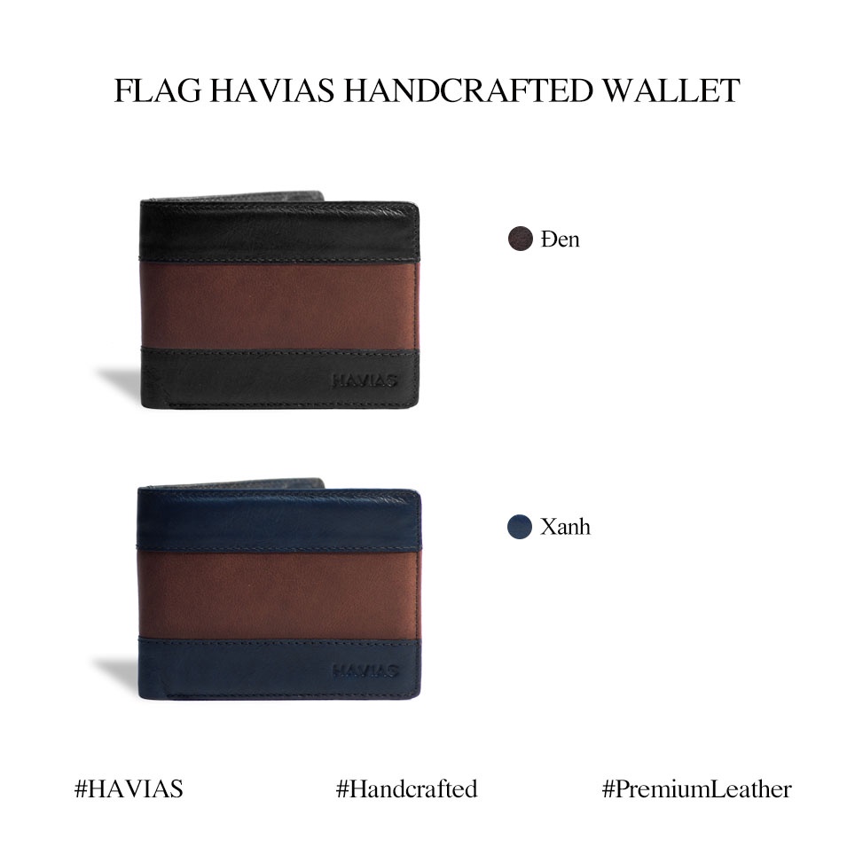 Ví ngang da bò FLAG Wallet HAVIAS