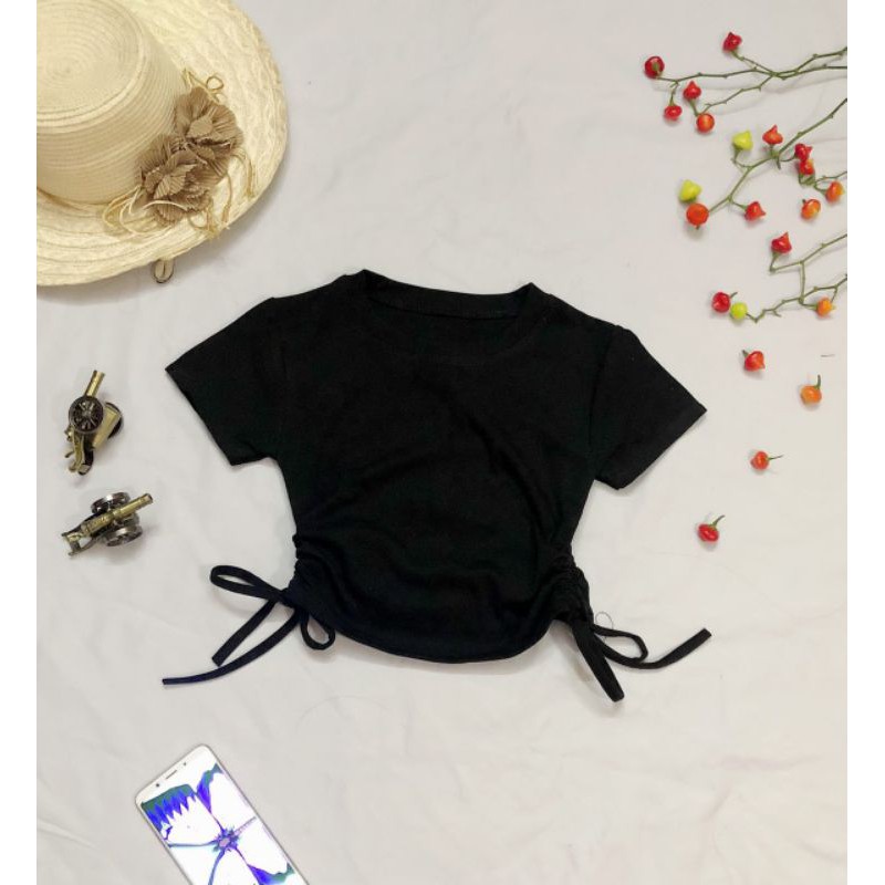 Áo  croptop rút dây  hai bên