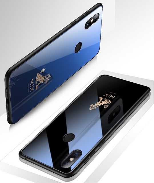 Ốp lưng kính Xiaomi Mi 8 / Mi 8 Pro hình kỳ lân tử cấm thành thời trang cao cấp