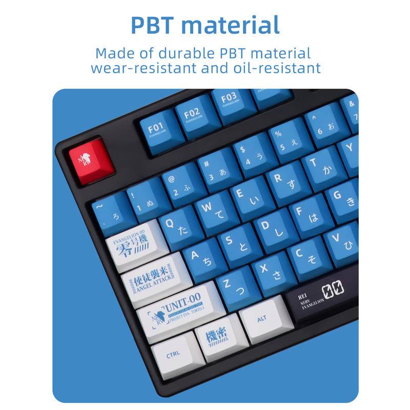 PBT 151 Keys EVA-00 Keycaps Cherry Profile DYE-Sub Mechanical Keyboard Key cap For MX Switch With  6.25U 7U Space Bar 1.5U ctrl