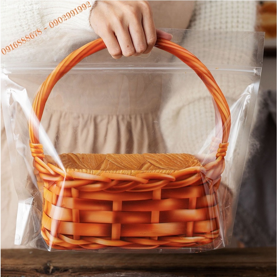 COMBO Túi zip hình Giỏ Hoa đựng bánh, kẹo _ Size to 32cm*27.2*9.8cm