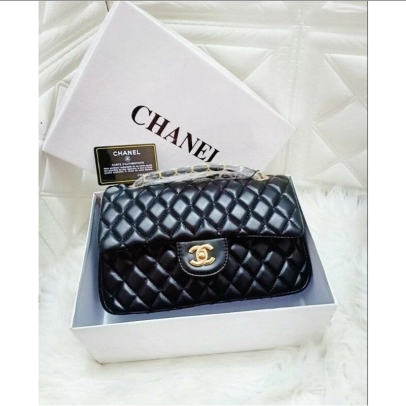 Túi Xách Nữ Classic thêu ô trám Hai Nắp Da Bóng Siêu Hot TN115