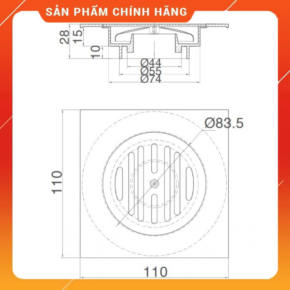 Phễu Thoát  Sàn Inax PBFV-120 12x12cm,  chính hãng