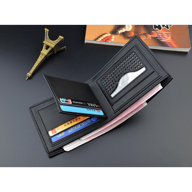 Ví nam đẹp kiểu ví ngang Hàn Quốc Chất Liệu Da PU Cao Cấp da mềm nhiều ngăn có ngăn kéo Trong