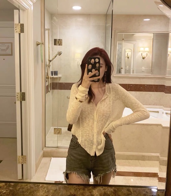 Áo Sơmi Kiểu Mỏng Vàng Be‼️‼️‼️