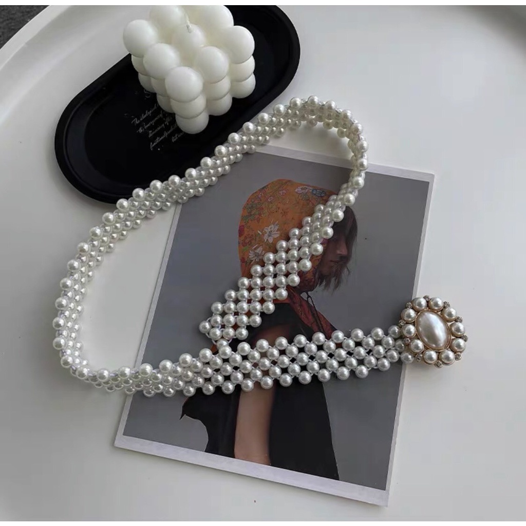 Đai váy nịt thắt lưng belt ngọc trai đính đá cao cấp hàng loại 1