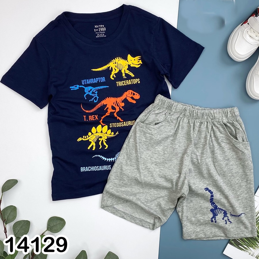 BỘ TAY NGẮN ĐẠI PLACE THUN MỀM CHO BÉ TRAI 20-60KG
