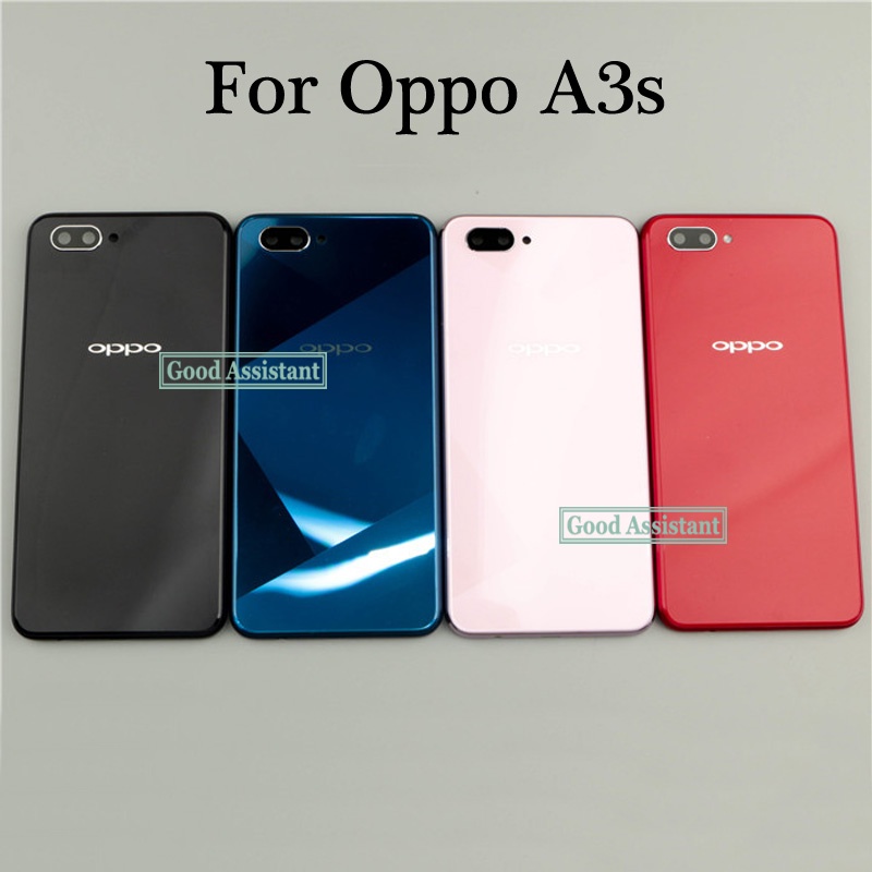 Nắp Lưng Điện Thoại Mặt Kính Thay Thế Màu Hồng/Đỏ/Xanh/Đen 6.2 inch Cho Oppo A3s