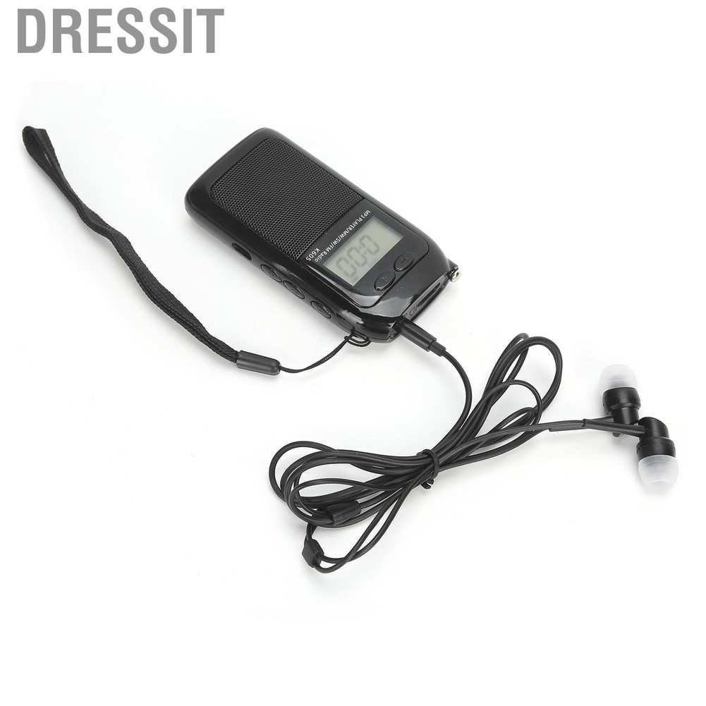 Máy nghe nhạc MP3 Dressit K‑605 mini kỹ thuật số tích hợp radio màn hình hiển thị LCD và tai nghe