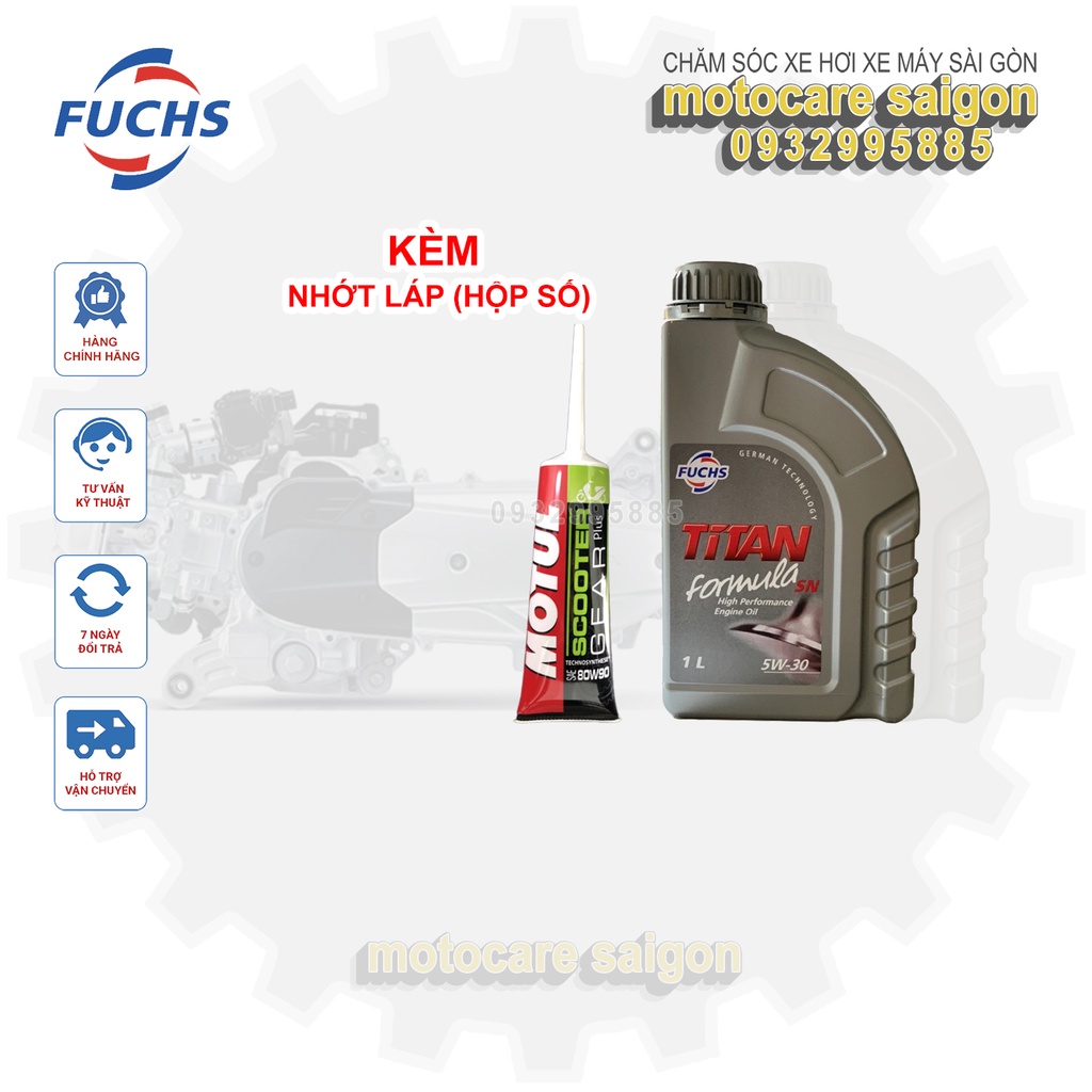 Bộ sản phẩm FUCHS TITAN FORMULA 5W30 + Nhớt Lap