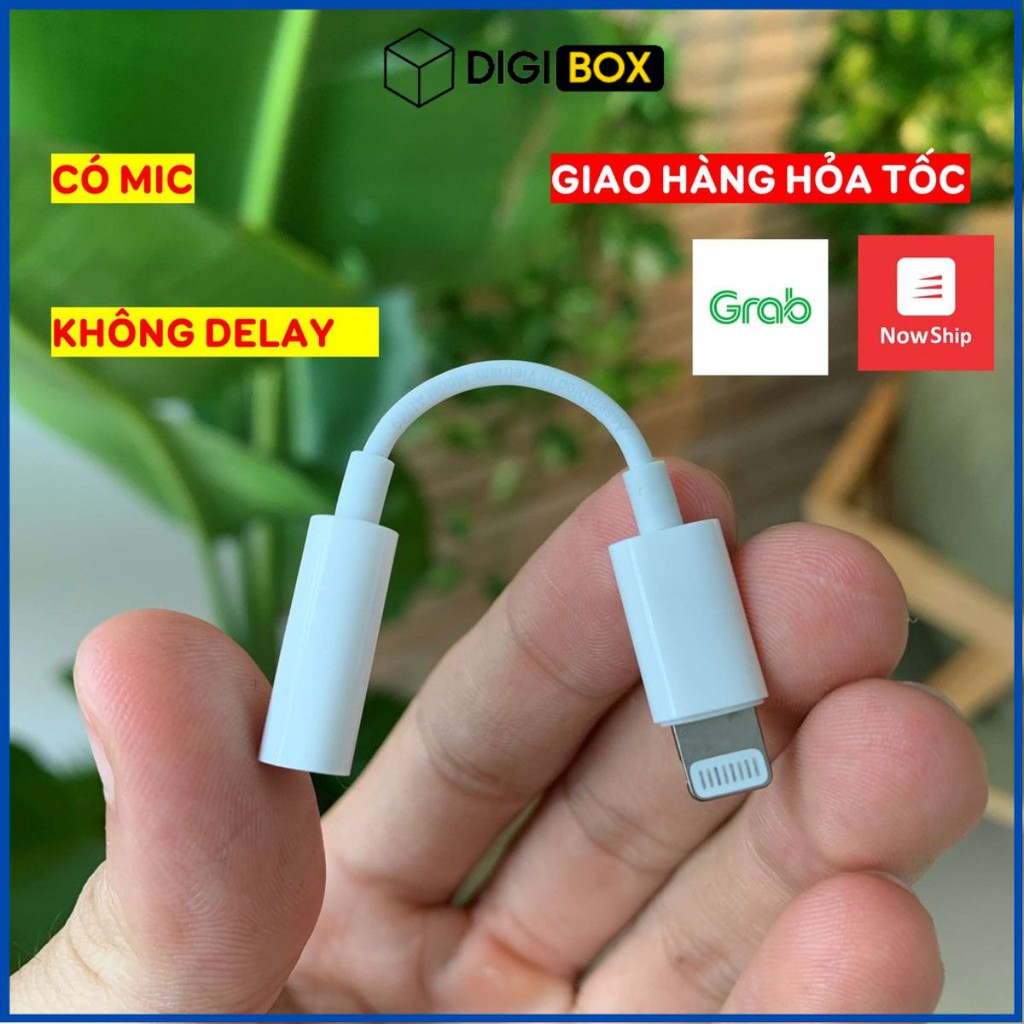 Jack chuyển đổi tai nghe iphone lightning sang 3.5mm hỗ trợ mic đàm thoại trên tai nghe